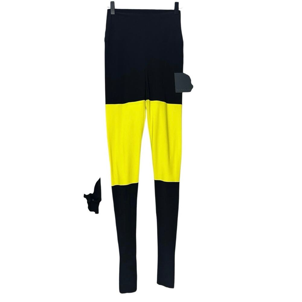 Norma Kamali SPLICED LEGGING WITH FOOTIE Size‎ XS Green Black KK5217PL005902